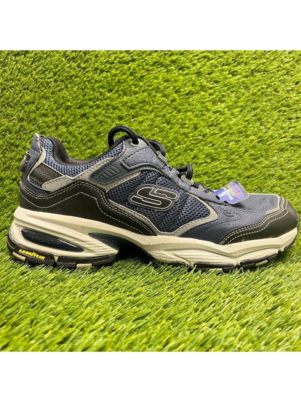 Skechers Vigor 3.0 Mens Size 8 Blue Gray Black Athletic Running Shoes Sneakers